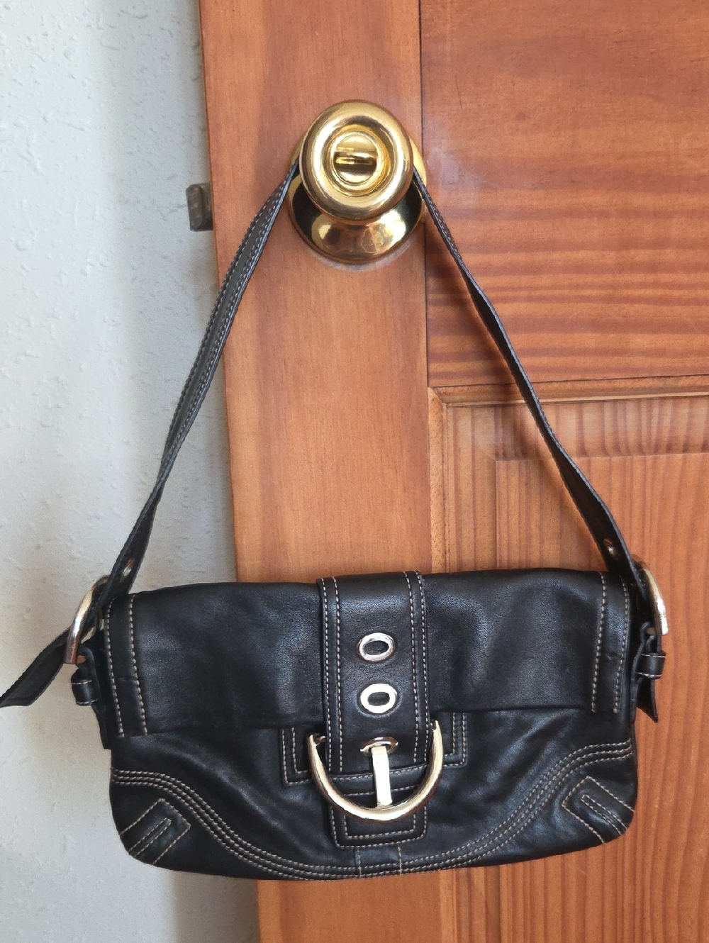 Coach Purse with Silver Buckle